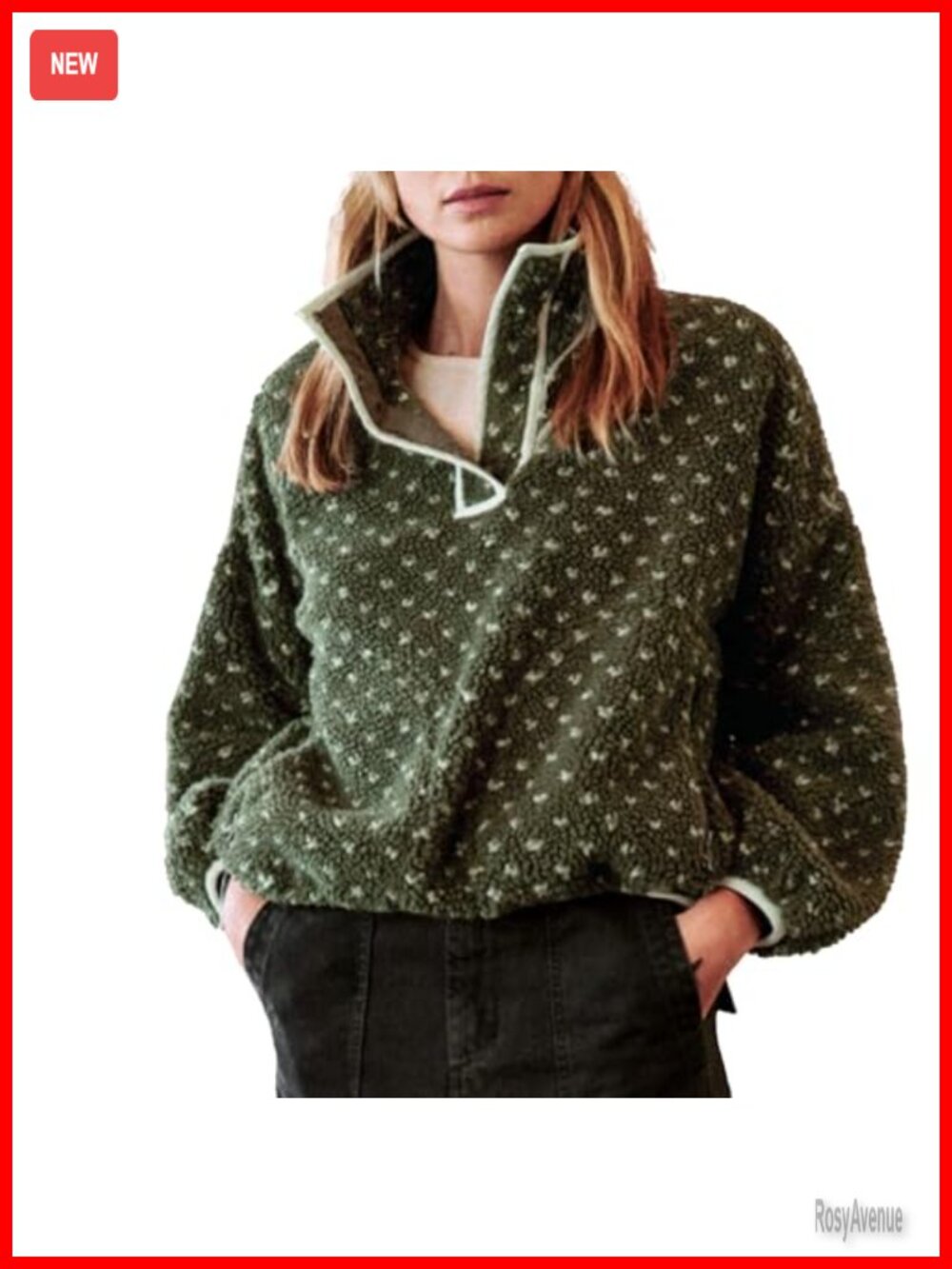 Fleece Pullover Sweatshirt Women Long Sleeve Funnel Neck Winter Casual Jacket